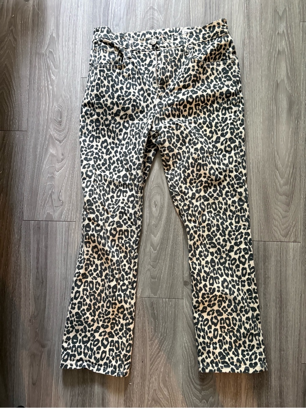 Zara Beige & Black Leopard Print Pants